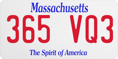 MA license plate 365VQ3
