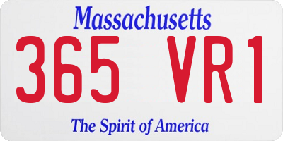 MA license plate 365VR1