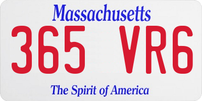 MA license plate 365VR6