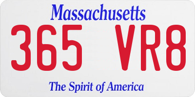 MA license plate 365VR8