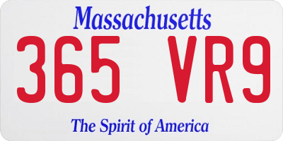 MA license plate 365VR9