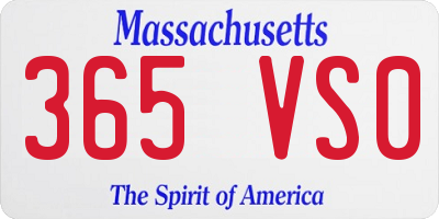 MA license plate 365VS0