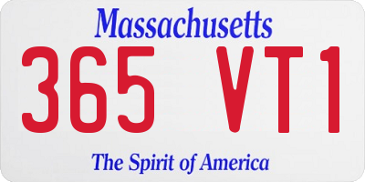 MA license plate 365VT1