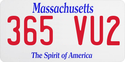 MA license plate 365VU2