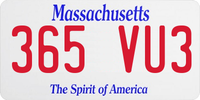 MA license plate 365VU3