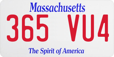 MA license plate 365VU4