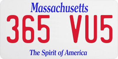 MA license plate 365VU5
