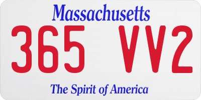 MA license plate 365VV2