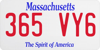 MA license plate 365VY6