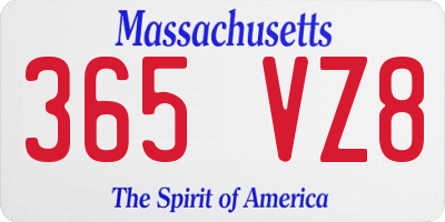 MA license plate 365VZ8