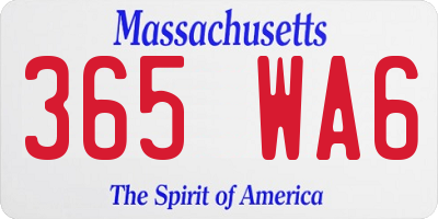 MA license plate 365WA6