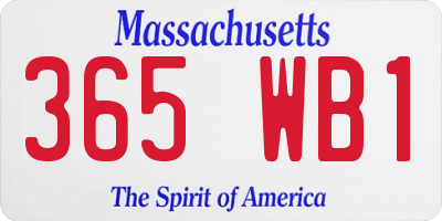 MA license plate 365WB1