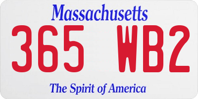 MA license plate 365WB2