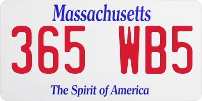 MA license plate 365WB5