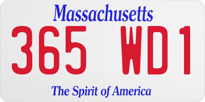 MA license plate 365WD1