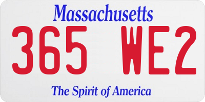 MA license plate 365WE2