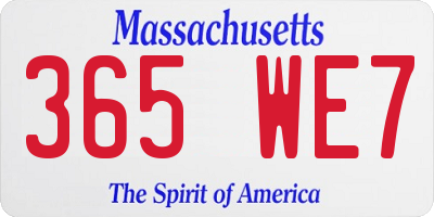 MA license plate 365WE7