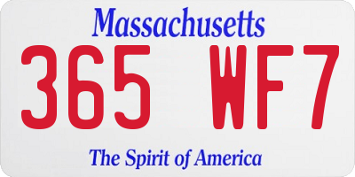 MA license plate 365WF7