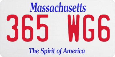 MA license plate 365WG6