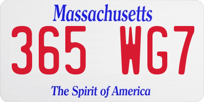 MA license plate 365WG7