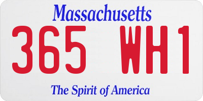 MA license plate 365WH1