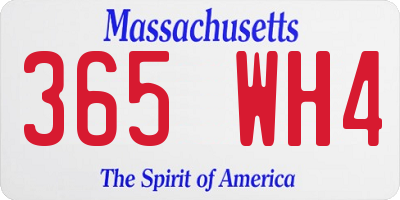 MA license plate 365WH4