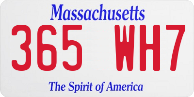 MA license plate 365WH7