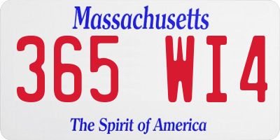 MA license plate 365WI4