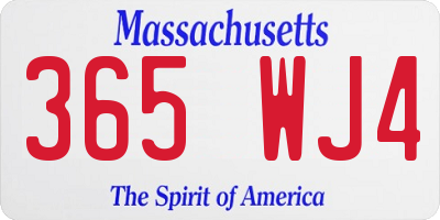 MA license plate 365WJ4