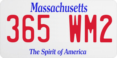 MA license plate 365WM2