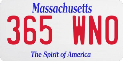MA license plate 365WN0