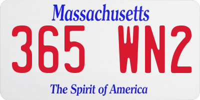 MA license plate 365WN2