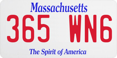 MA license plate 365WN6