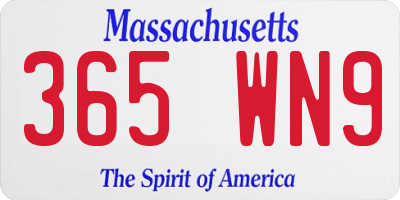 MA license plate 365WN9