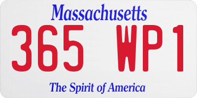 MA license plate 365WP1