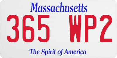 MA license plate 365WP2