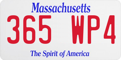 MA license plate 365WP4