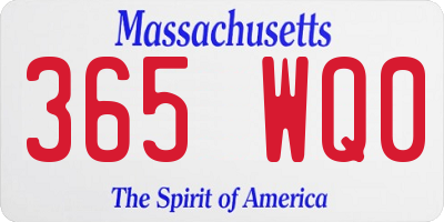 MA license plate 365WQ0