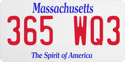 MA license plate 365WQ3