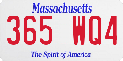 MA license plate 365WQ4