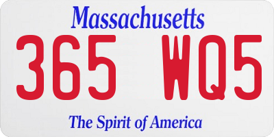 MA license plate 365WQ5