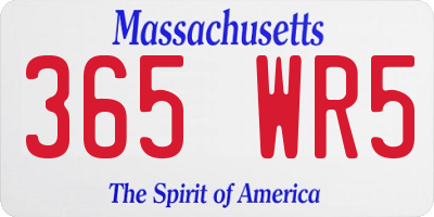 MA license plate 365WR5