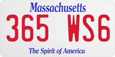 MA license plate 365WS6