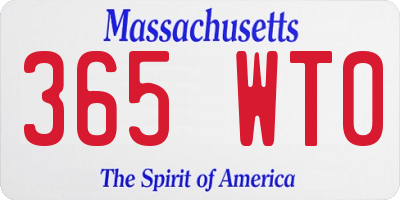 MA license plate 365WT0