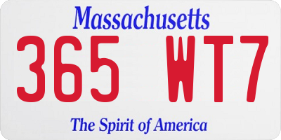 MA license plate 365WT7