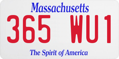 MA license plate 365WU1