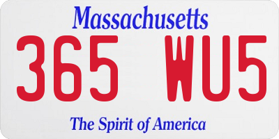 MA license plate 365WU5