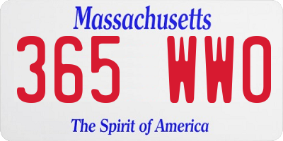 MA license plate 365WW0