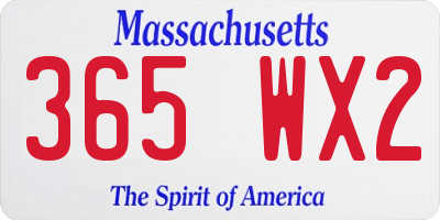MA license plate 365WX2