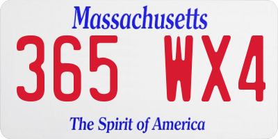 MA license plate 365WX4